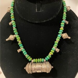 Tibetan Turquoise and Prayer Locket Necklace